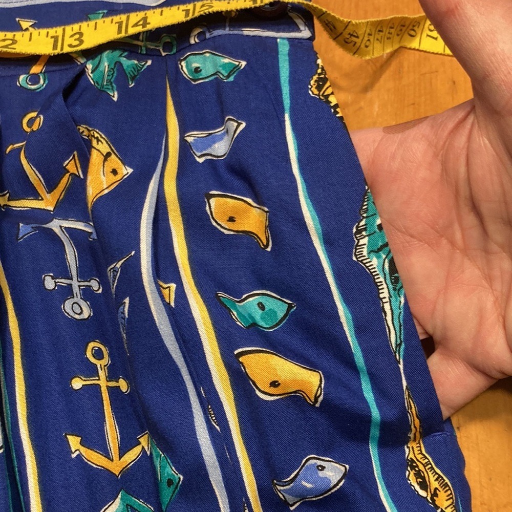 Pendleton Vintage Nautical Novelty Print Rayon Pleated Midi Skirt Grandmacore 16 - Picture 8 of 8